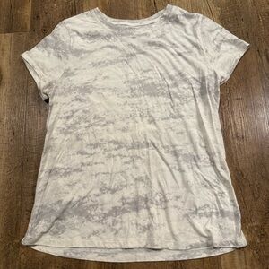 Athleta Grey and White T-Shirt Large